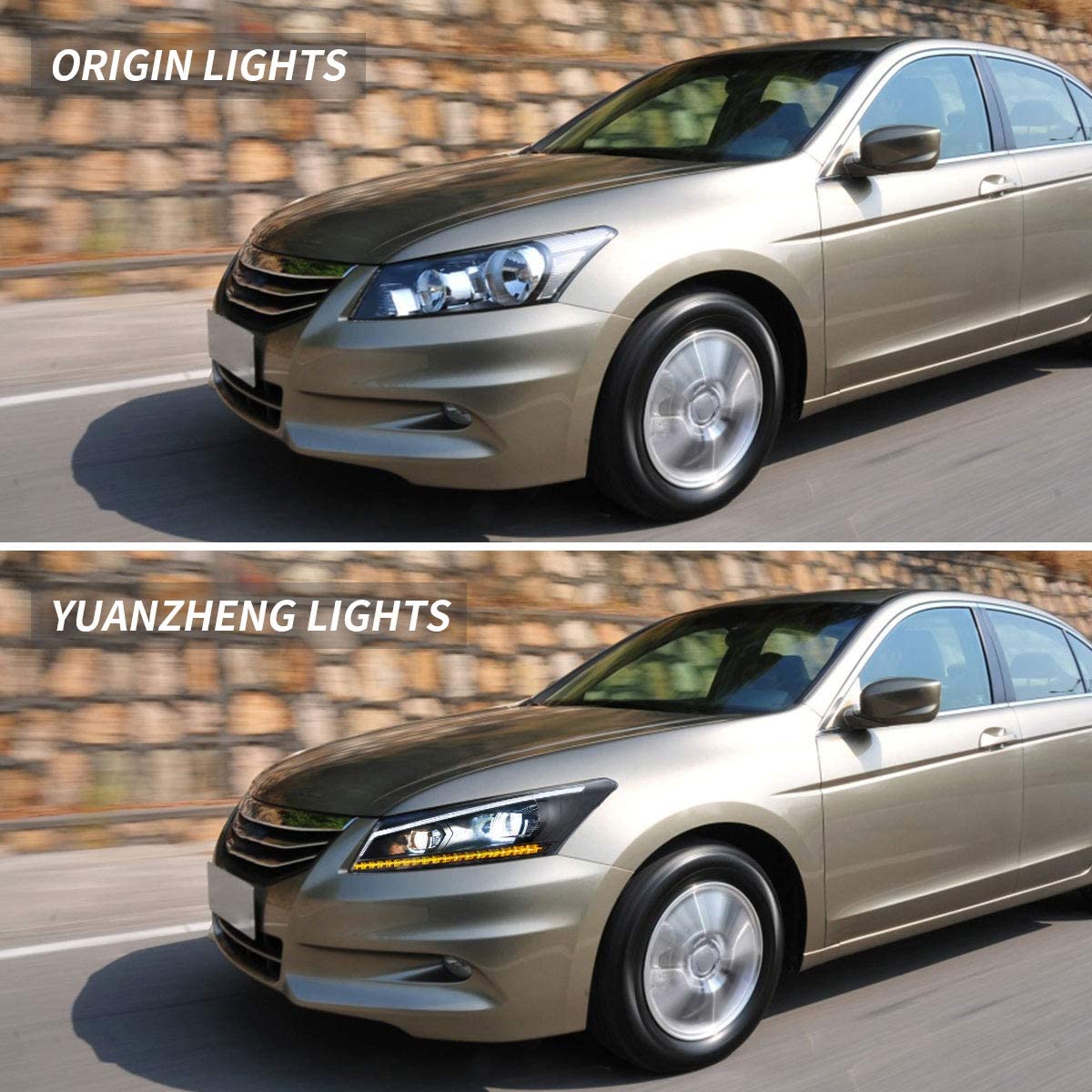 Honda Accord LED Projector Headlights Assembly with Sequential Turn Signal